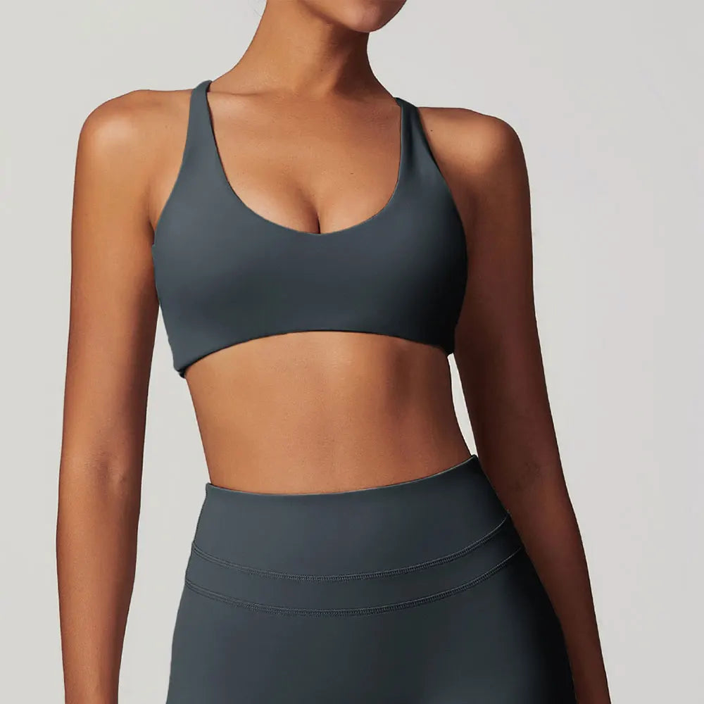 SWELTERING Women Fitness Yoga Bras Race Back Sports Bras Nylon Top Women Bra Sexy Crisscross Breathable Underwear For Women Gym