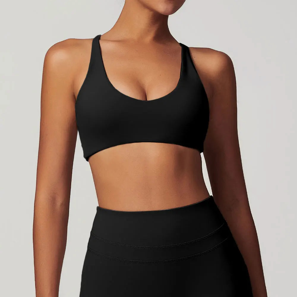 SWELTERING Women Fitness Yoga Bras Race Back Sports Bras Nylon Top Women Bra Sexy Crisscross Breathable Underwear For Women Gym