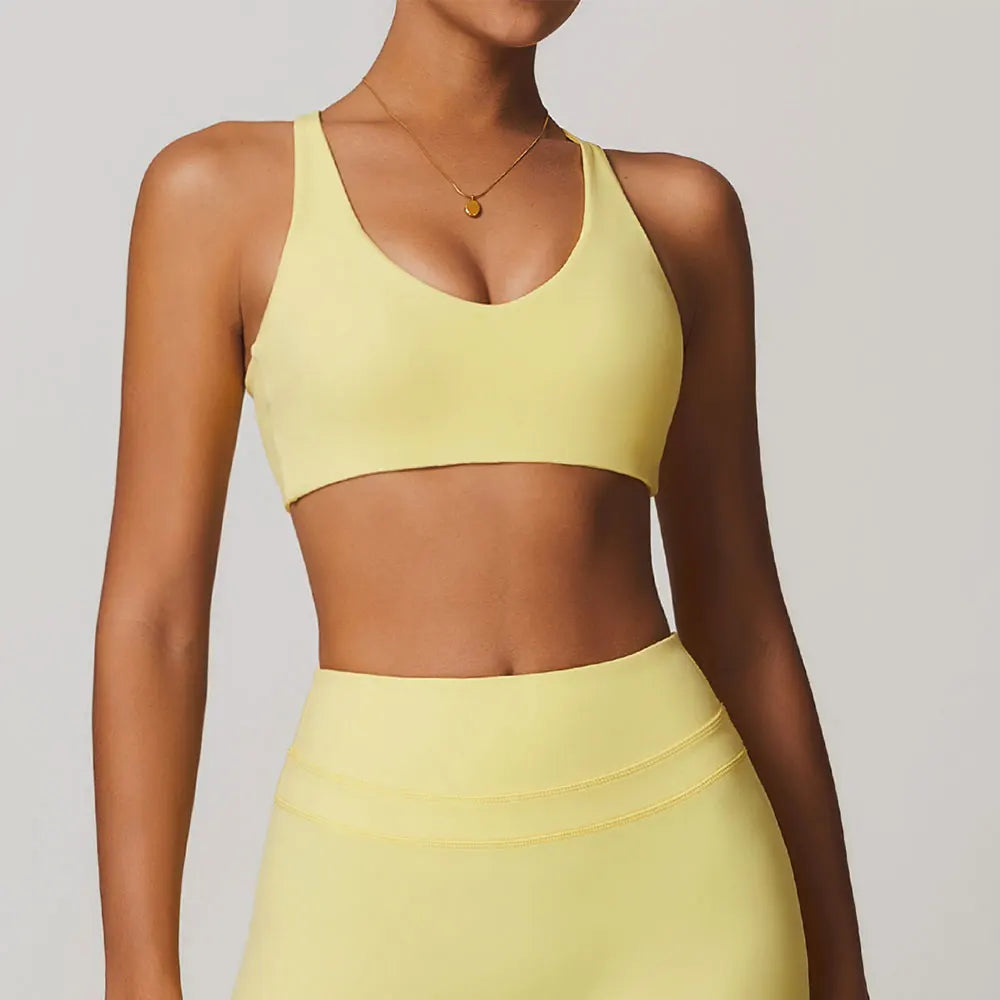 SWELTERING Women Fitness Yoga Bras Race Back Sports Bras Nylon Top Women Bra Sexy Crisscross Breathable Underwear For Women Gym